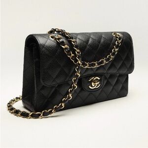 Chanel medium classic caviar grain bag